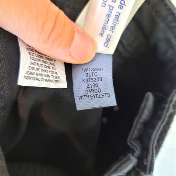 LUCKY BRAND BLACK CARGO PANTS W EYELETS, sz 26 - Picture 4 of 12